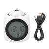Modern Fashionable Clearance Projection Alarm Clock Digital LCD Voice Talking ClockWhite with USB