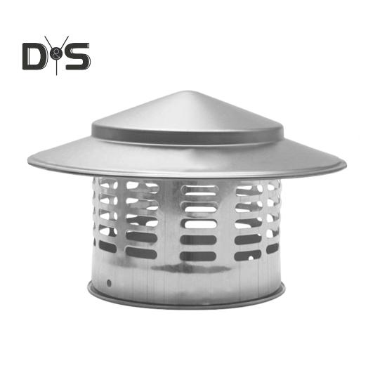 Round Chimneys Cover with Mesh Screen Tapered Top Metal Chimneys Cover Weather-proof Outside Roof Cone Top Fireplace Exhaust Rain Cover