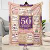 Happy 50th Birthday Celebration Blanket Warmthful Decor Suitable for Bedding Livingroom Seaside Four Seasons Multipurpose Modern