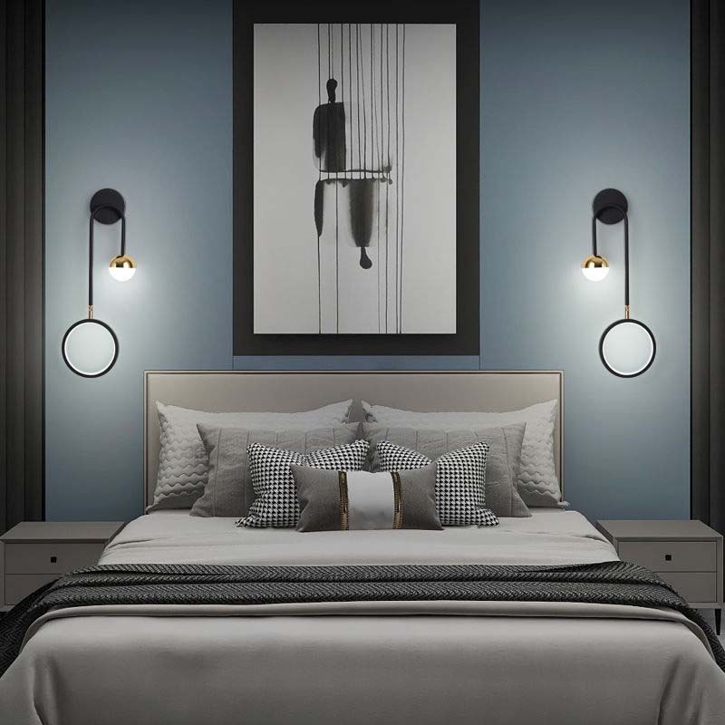 Скандинавский простой роскошный спальня прикроватная лампа творческая личность гостиная фоновая стена тумба под телевизор прикроватные лампы