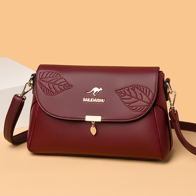 Женская сумка Модная мягкая кожаная тисненая сумка через плечо для женщин среднего возраста Сумка через плечо Трендовая женская сумка