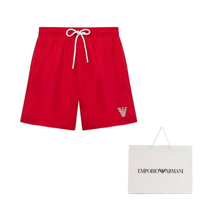 EMPORIO ARMANI SS24 Beach Shorts Men's Red 211752-4R438-0774