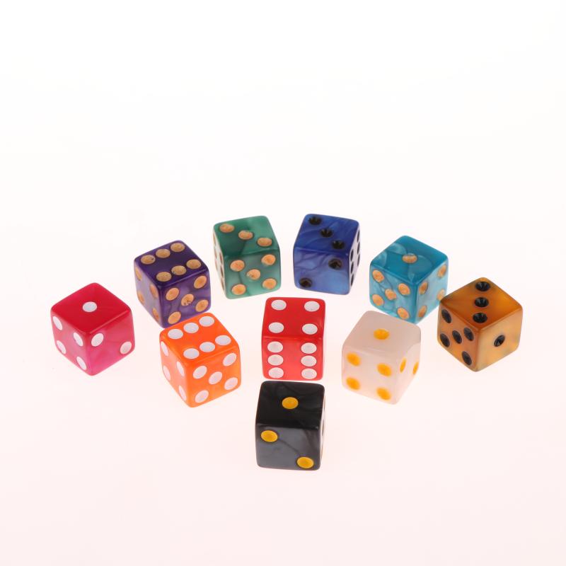 Шестигранные игровые кости 16 мм акриловый набор кубиков D6 для D&D, RPG, настольной игры или обучения математике, кости с эффектом авантюрина