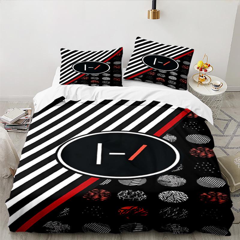 Abstract Geometric Twenty Bedding Set 3pcs, High Quality Bedding Set Including 1pc Duvet Cover And 2pcs Pillowcases for Bedroom, Dormitory Gift