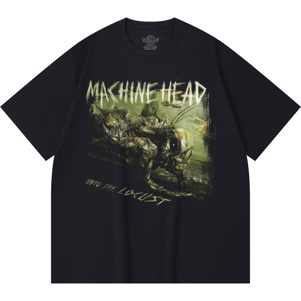 Хлопковая футболка плотностью 230 г/м² 100% Хлопок Heavy Metal Футболка с принтом рок-группы Популярная музыка Унисекс Тяжелая хлопковая футболка