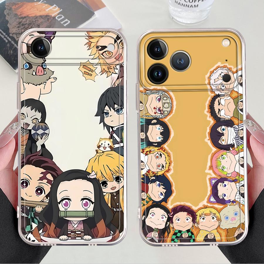 Мягкий чехол для телефона для iPhone 17 Pro Max XR 15 11 16 XS Max 13 Pro 12 Mini Air 14 Plus 7 8 D-Demon S-Slayer Милый