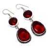 Mozambique Garnet Gemstone 925 Sterling Silver Gift Jewelry Earring 2.44"