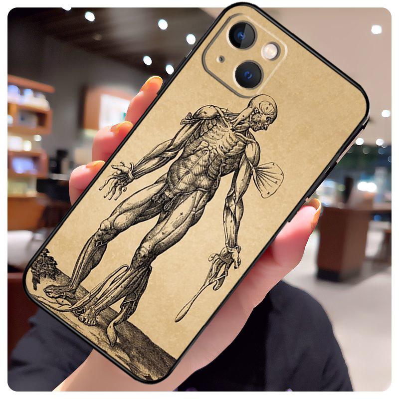 Чехол с анатомией человека для iPhone 13 Pro Max 16 15 11 12 14 17 Pro Max mini 15 16 Plus 16e 17 Air Чехол для телефона