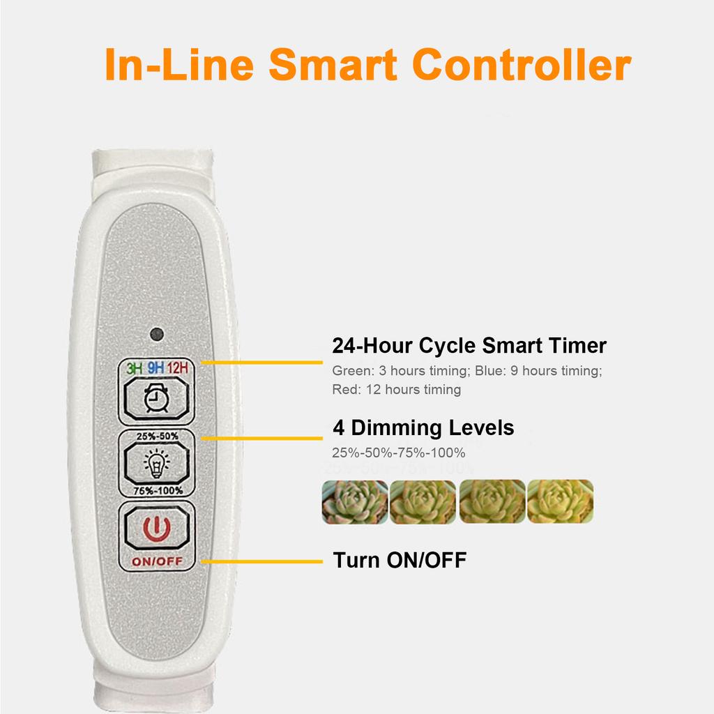 LED Plant Grow Light Strips for Indoor Plants Red & 3000K Sunlike Grow Lamp for Hydroponics