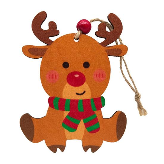Christmas Wooden Ornaments Vintage Snowman Reindeer Santa Gingerbread Man Christmas Tree Hanging Decoration for Winter Home Decor