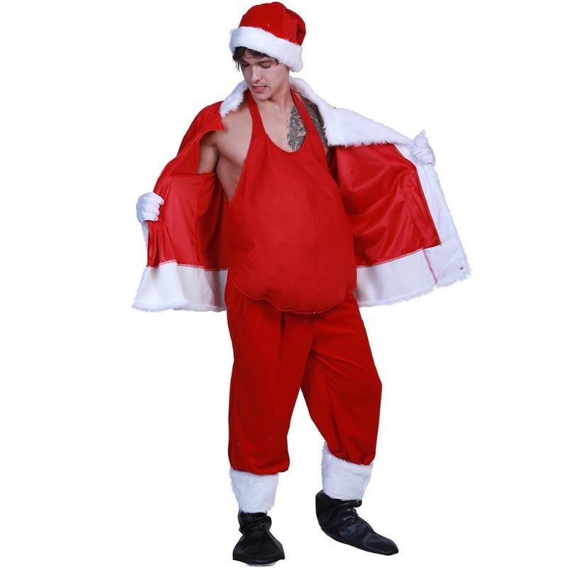 Christmas Stage Makeup Performance Accessories Costumes Men and Women Santa Claus Fake Belly Dress Up Props
