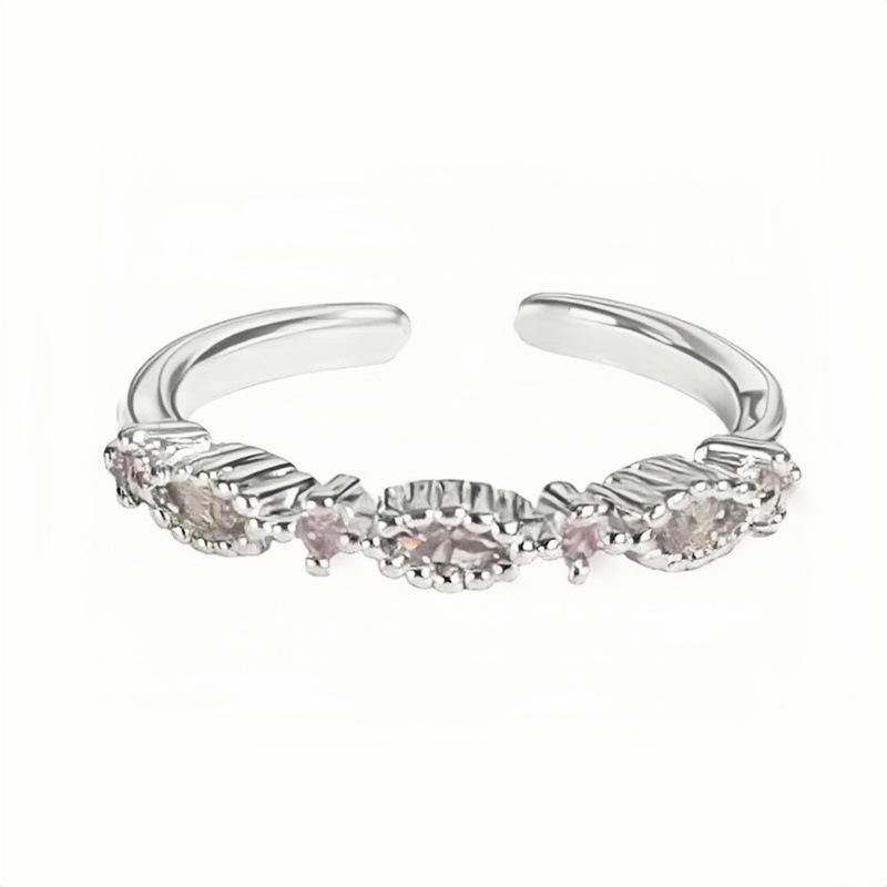 Маленькое, Простое И Изысканное Кольцо с Открытием с Мелкими Бриллиантами, Маленькое, Свежее, Нишевое, Высококлассное, Кольцо на Указательный Палец в Стиле Легкой Роскоши