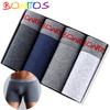 4Pcs Boxers Solid Color Sexy Men's Panties Cotton Men's Underpants