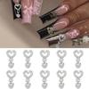 3D Exquisite Heart Crown Five-pointed Rhinestones Nail Charms Luxury Gold/Silver Diamond Jewelry Nail Decoration Accessories