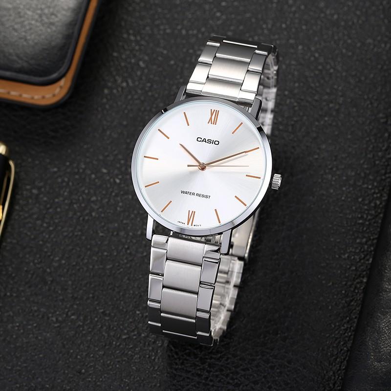 Casio Мужские часы стандартной серии Белые MTP-VT01D-7B MTP-VT01D-7B