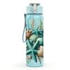 1PC Seashell Coral Ocean Collection 750ml Color Plastic Sports Water Bottle Leakproof Flip Straw Lid Suitable for Sports Office Home Use