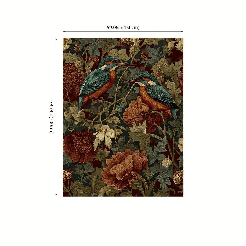 Birds & Flowers Printed Blanket , Warm and comfortable throw blanket sofa bed sofa camping trip, the best gift.