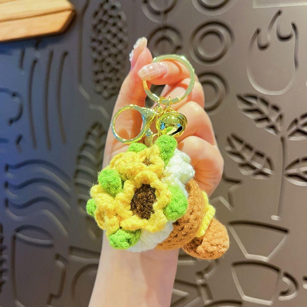 Брелок для ключей «Букет невесты ручной работы» Подвеска-подсолнух для ключей Подарки для девочек