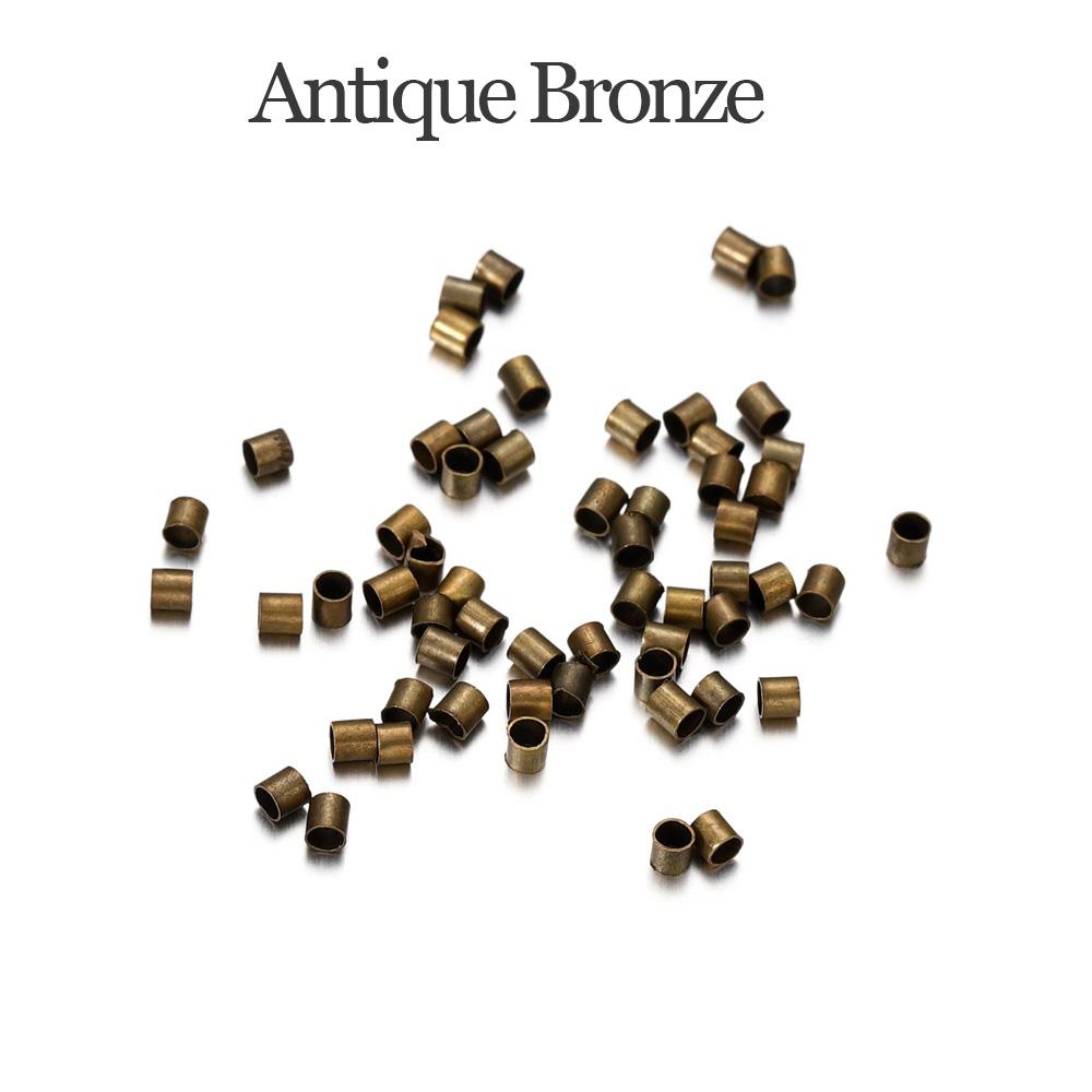 150-500pcs 1.5 2.0 2.5mm Gold Copper Tube Crimp End Beads Stopper Spacer Beads For Jewelry Making Findings Supplies Necklace