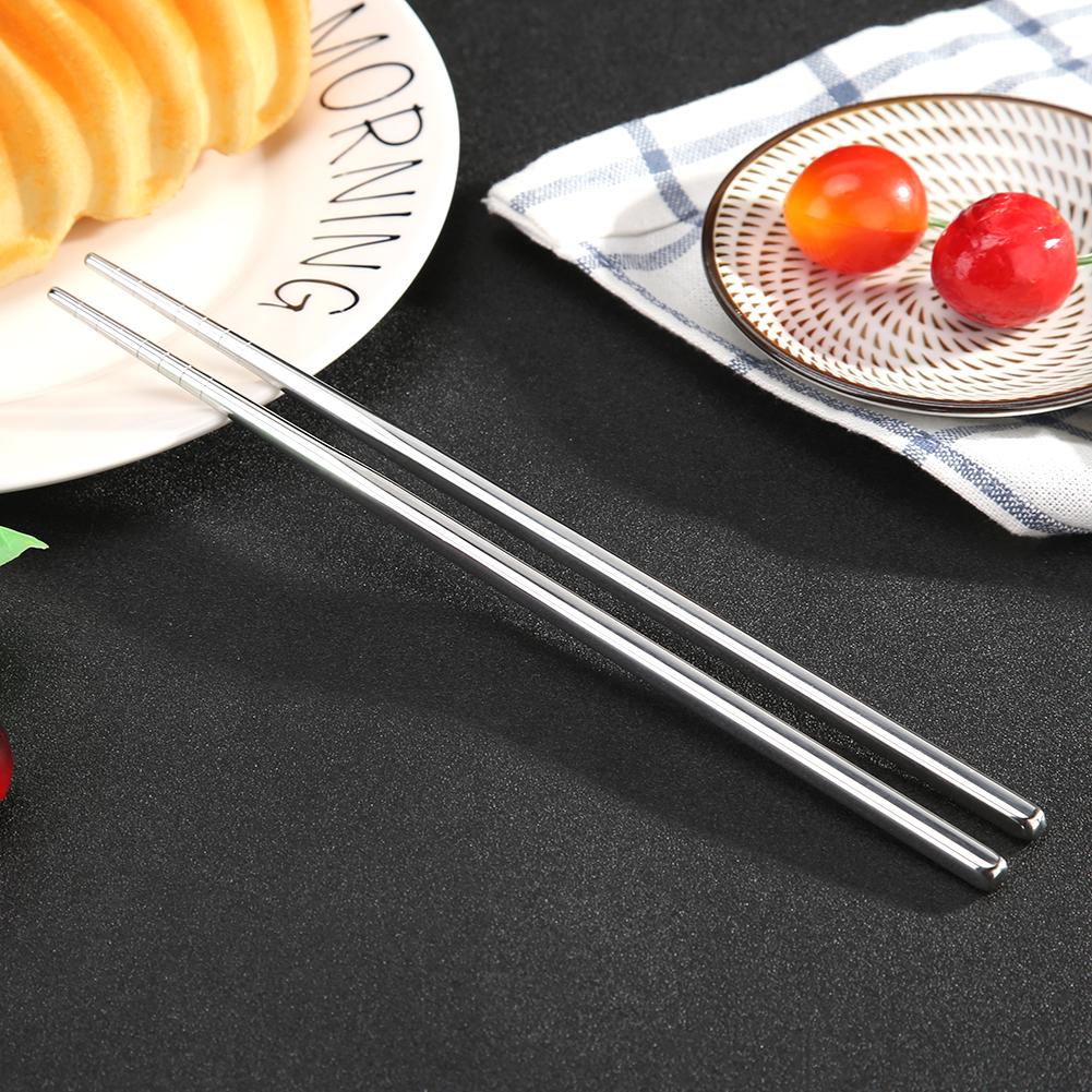 Stainless Steel Chopsticks Portable Non-slip Environmental Protection Food Sticks Kitchen Dining Tableware Accessories