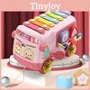 Colorful Xylophone Bus Red Sensory Development Kids Musical Toy Plastic