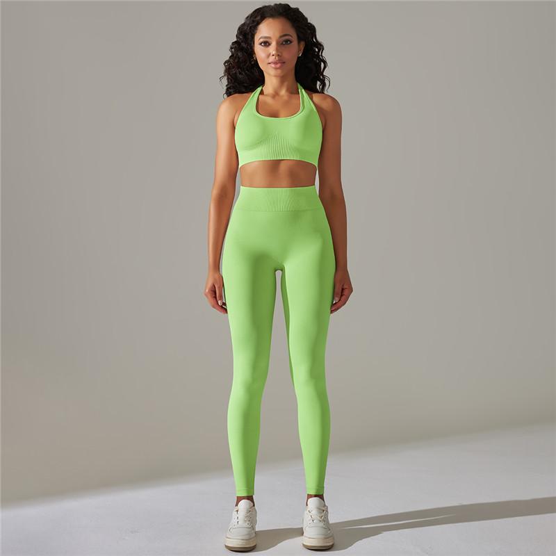 Auroth комплект из 2 предметов для тренировок, женский наряд для йоги, бесшовная майка с высокой талией, леггинсы для йоги, эластичные комплекты для фитнеса