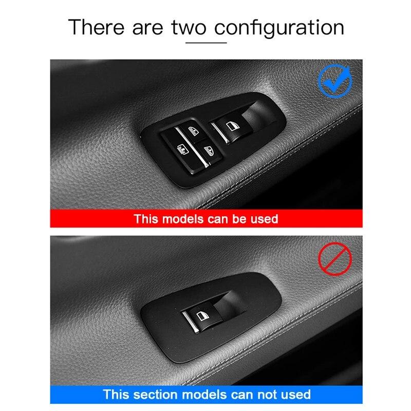 4PCS For BMW F07 GT Car Window Lifter Control Frame Window Switch Decor Armrest Panel Stickers Carbon Fiber Accessories