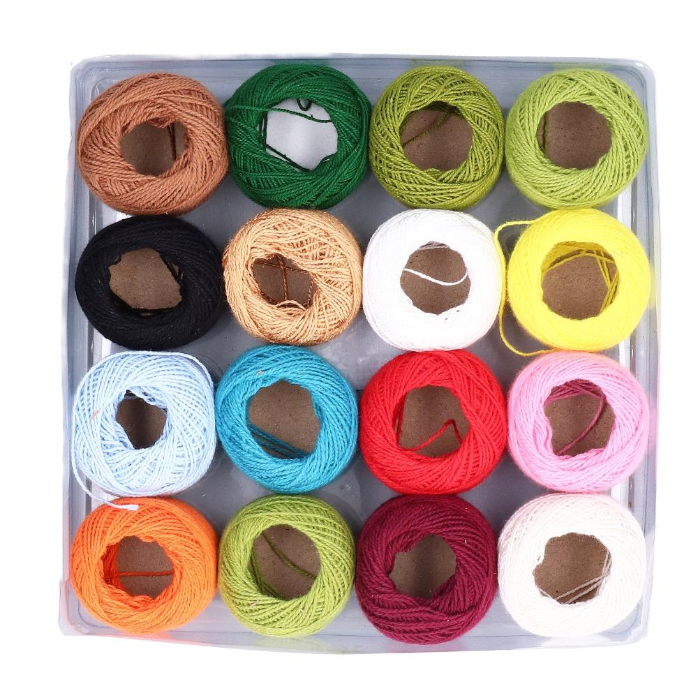 16pcs Natural Crochet Cotton Multi-Colors Jute Twine Rolls Durable Crochet Thread Present Wrapping