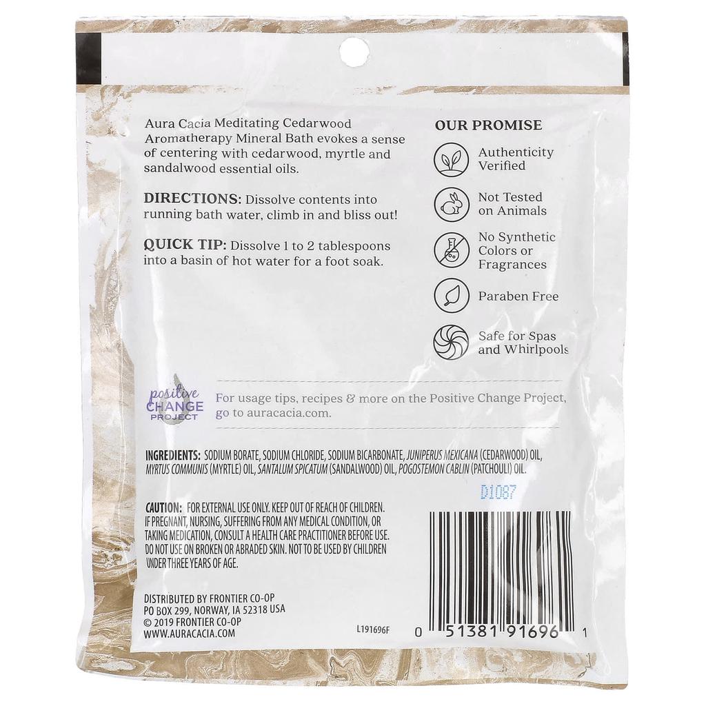 Aura Cacia Aromatherapy Mineral Bath, Cedarwood, 2.5 Oz (70.9 G)