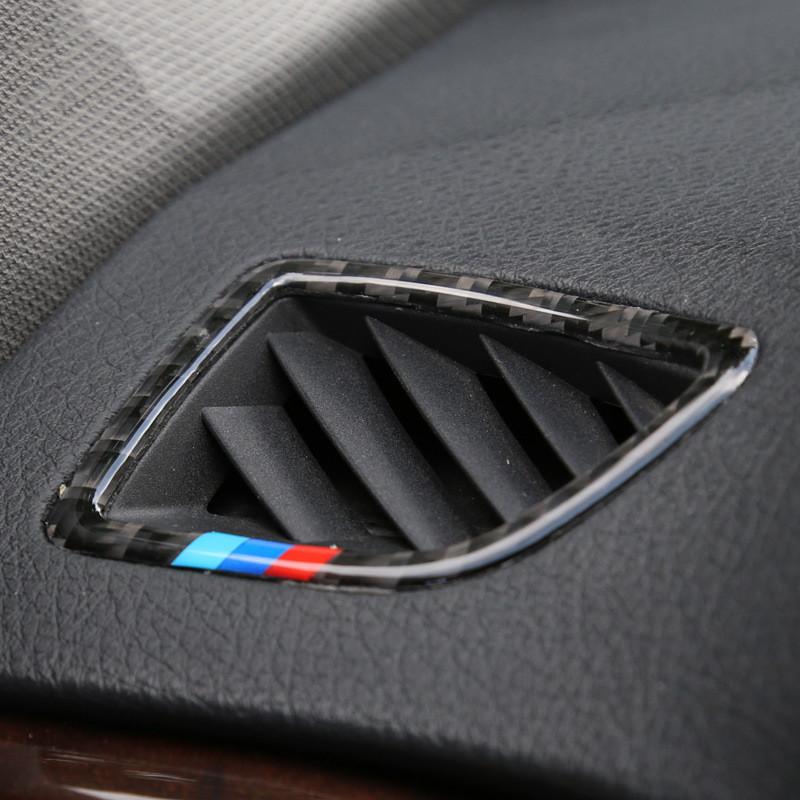 2 шт., углеродное волокно, центральная приборная панель автомобиля, рамка для кондиционера, наклейка для BMW 3 серии F30 3GT F34 2013-2018