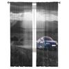 Синий гоночный автомобиль Вид Тюль Шторы для гостиной Печать Прозрачная вуаль Шторы для спальни Оконные экраны Шторы Жалюзи Домашний декор