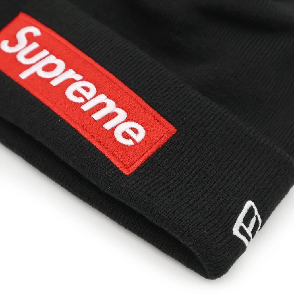 Supreme Шапка New Era с логотипом-коробкой Черно-красная FW22