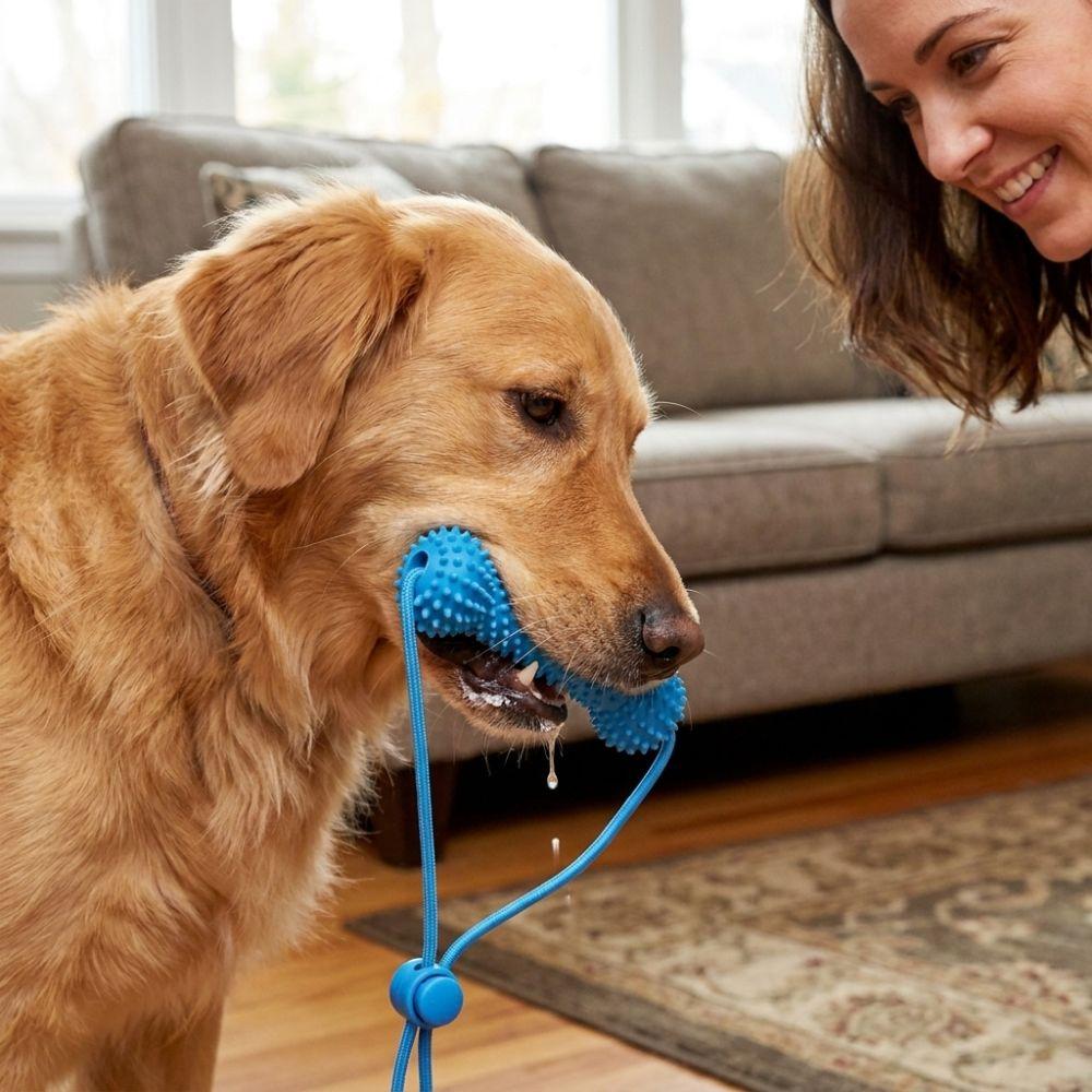 Bite-Resistant Pet Teeth Cleaning Toy with Rope Interactive Dog Toy Dog Chew Stick Interactive Tug
