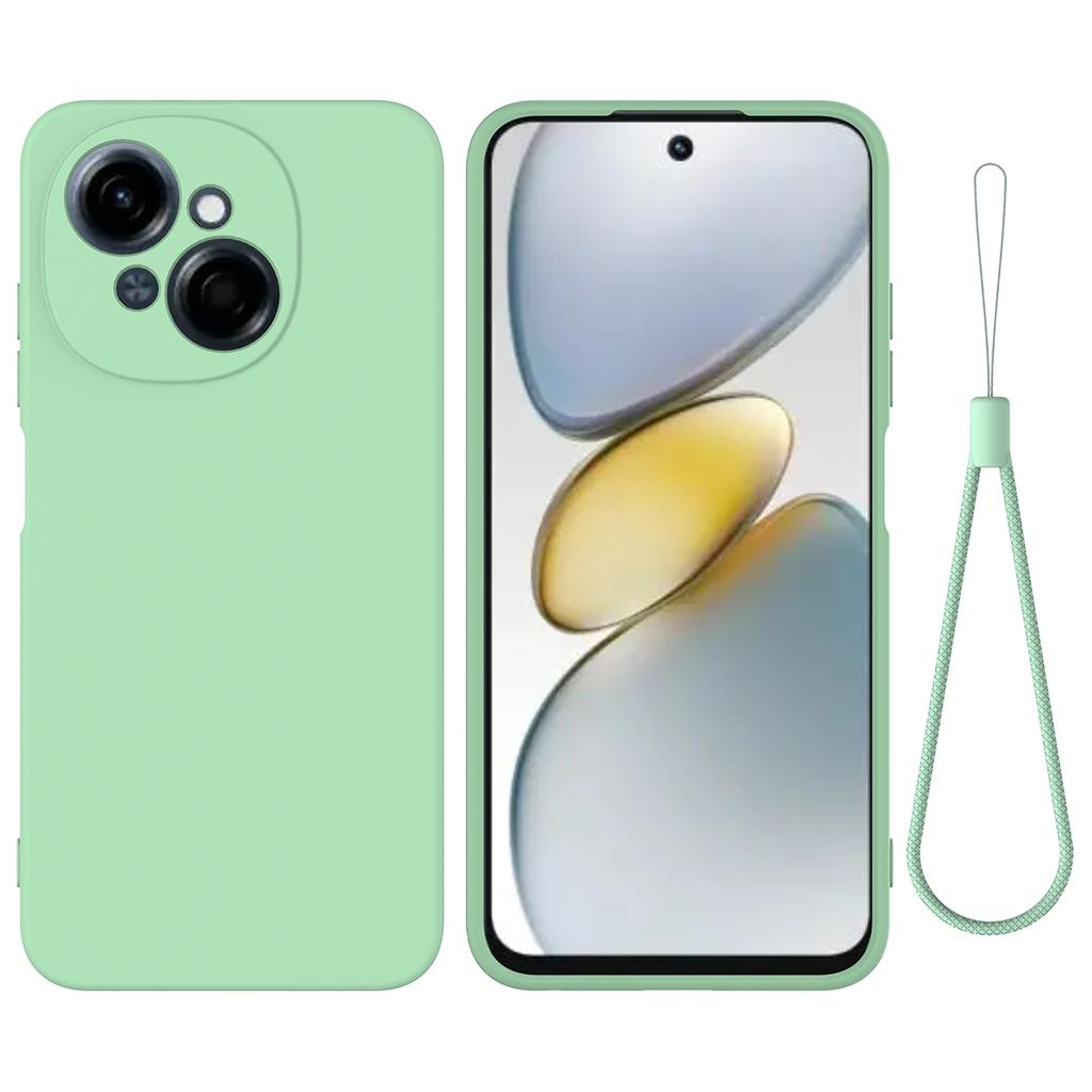 Для TECNO Spark Go 2025/Spark Go 1/Pop 9 4G Чехол Жидкий силикон Защита от царапин Чехол для телефона с ремешком для руки