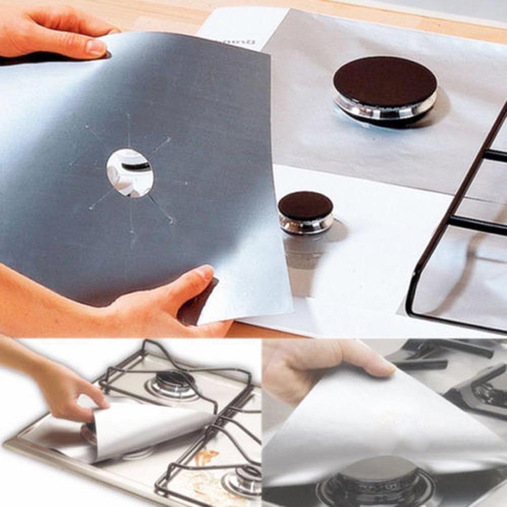 6Pcs Gas Cooker Cover Non-Stick Gas Stove Protector Cover Heat Resistant Stove Burner Covers Kitchen Accessories