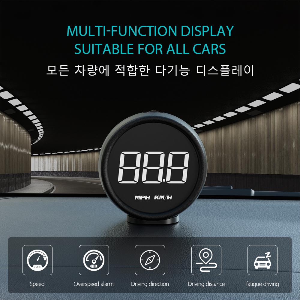 Цифровой спидометр GPS HUD Автомобильный проекционный дисплей Сигнализация превышения скорости Счетчик км/ч Одометр Компас Автоматические датчики Электронные аксессуары