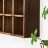 Wall-Mounted Solid Wood Curio Display Shelf – Grid Storage Rack for Teacups & Master Cups