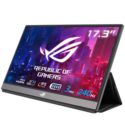 Asus Портативный игровой монитор ROG STRIX Light Speaker STRIX XG17AHPE 17,3 дюйма/FHD 1080i/совместим с PS5/IPS/3 мс/240 Гц/тонкий 10 мм/легкий/HDMI/USB