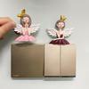 Resin Angel Girl Decor Pink Wish Design Refrigerator Socket Wall Sticker for Nursery Bedroom Home Decoration for Friends