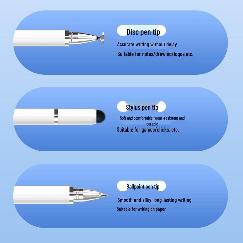Стилус «три в одном» высокой точности для iPad и Huawei: Емкостное перо для письма и рисования