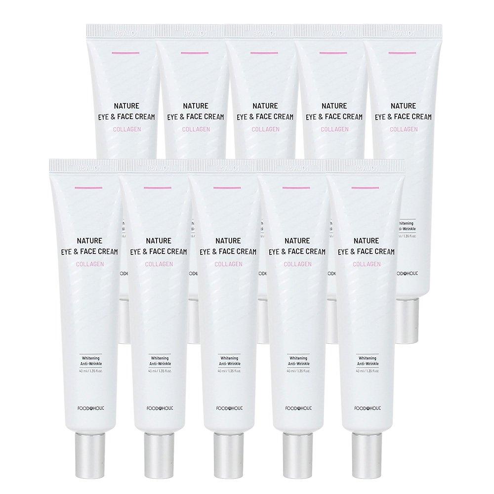 (10 кусочков) Крем для кожи вокруг глаз и лица FoodaHolic Nature Collagen 40 мл