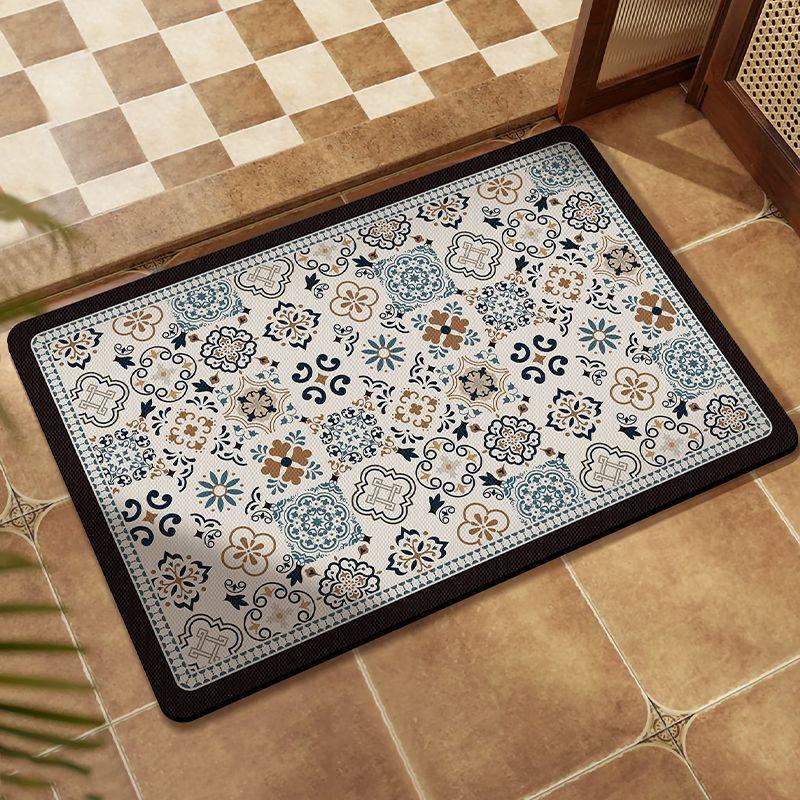 Diatom Mud Door Floor Mat French Retro Scrubbable Absorbent Mat Toilet Non-slip Foot Mat Toilet Door Mat