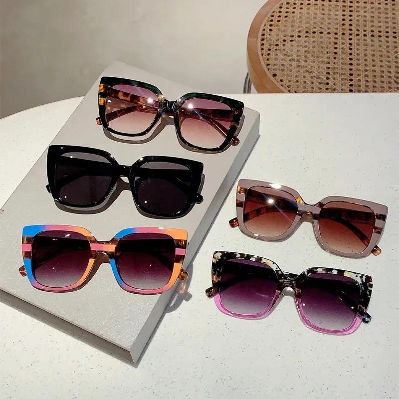 2025 New Brand Designer Square Sunglasses Women Men Oversized Cat Eye Sunglass Gradient Lens Glasses for Women Driving Shades