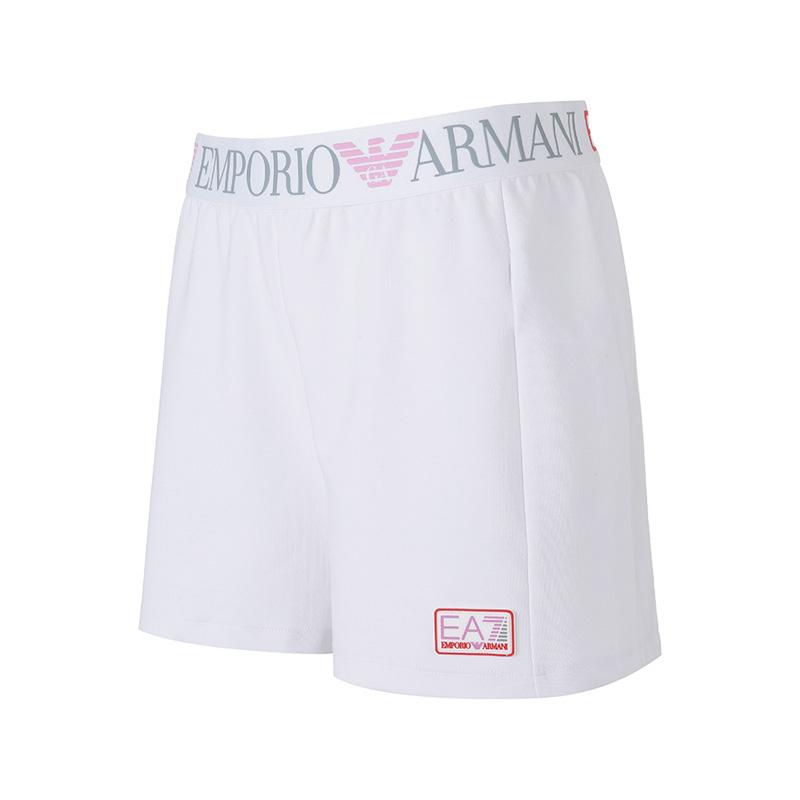 Emporio Armani EA7 Весна-Лето 2024 Спортивные повседневные шорты с принтом логотипа Женские шорты Белый 3DTS63-TJKWZ-1100