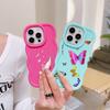 Чехлы для телефонов N76 Butterfly Macaron Wavy Edge для iPhone 16 Pro Max Samsung S24 Plus S23 Ultra A35 A54 A55 Xiaomi Redmi Note 13, противоударный чехол