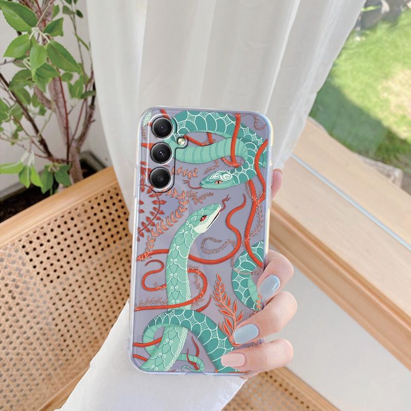 Мягкий прозрачный силиконовый чехол с рисунком кота из мультфильма для Samsung Galaxy A55 A54 A34, для Samsung S24 S23 Ultra, противоударный защитный чехол для камеры