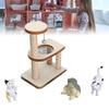ZK30 Фигурка кошки Кошачий лазательный комплекс Модели кошек DIY сборка Кошачье дерево Интерактивный кукольный домик Игрушки для любителя кошек Прозрачная крышка