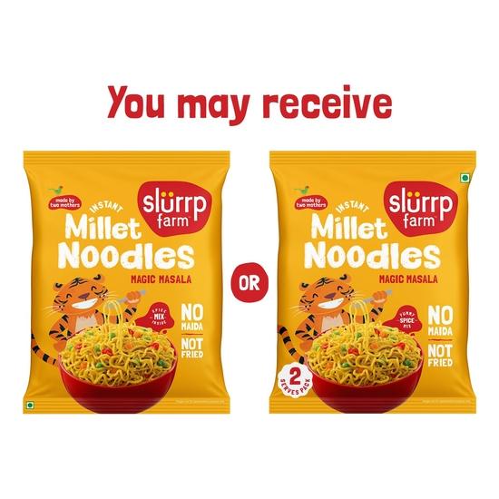 Slurrp Farm No Maida, No MSG Instant Noodles | Magic Masala | Not Fried, Millet Noodles, 60g
