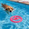 Bite Resistant Puppy Teething Toys Dogs Floating Toy, Interactive Dog Toy with Bell, Steering Pet Wheel Shape, Water Pool for Fetch Training Soft EVA