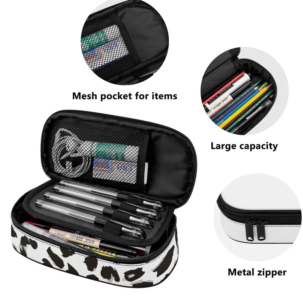 Pen Case 300D Polyester Spacious Storage Zip Around Closure with Main Compartment Mesh Pocket and Pen Slots for Student Stationery